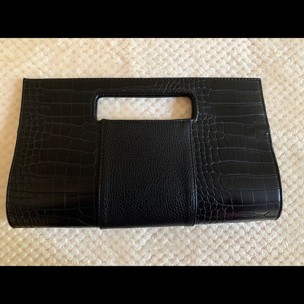 Crocodile leather style clutch purse